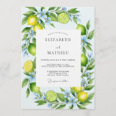 Yellow Citrus Bloom Wedding Kaart (Voorkant)