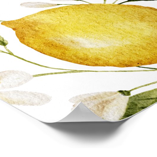 Yellow Citrus Lemon Party Vrijgezellenfeest Poster (Hoek)