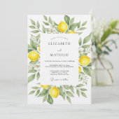 Yellow Citrus Verdant Wedding Kaart (Staand voorkant)