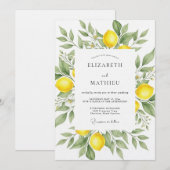 Yellow Citrus Verdant Wedding Kaart (Voorkant / Achterkant)