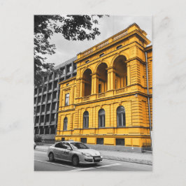 Yellow City Building Minimalistische fotografie Briefkaart
