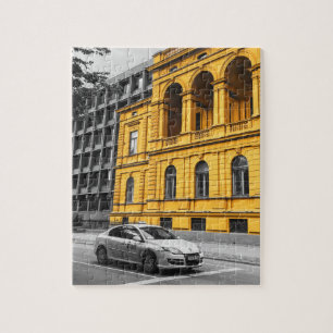 Yellow City Building Minimalistische fotografie Legpuzzel
