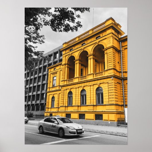 Yellow City Building Minimalistische fotografie Poster (Voorkant)