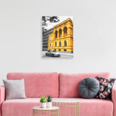 Yellow City Building Minimalistische kleurenfotogr Canvas Afdruk (Insitu (Woonkamer))