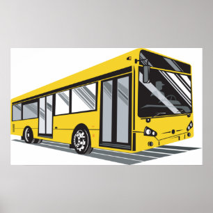Yellow City Bus Poster