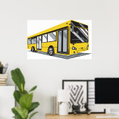 Yellow City Bus Poster (Thuiskantoor)