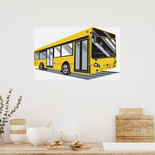 Yellow City Bus Poster (Keuken)