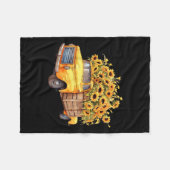 Yellow Ckup Truck Sunflower Autumn Halloween Thank Fleece Deken (Voorkant (Horizontaal))
