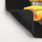 Yellow Ckup Truck Sunflower Autumn Halloween Thank Muismat (Hoek)