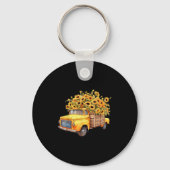 Yellow Ckup Truck Sunflower Autumn Halloween Thank Sleutelhanger (Voorkant)