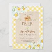 Yellow Classic Picnic Birthday Invitation Kaart (Voorkant)