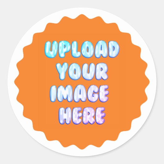 Yellow Classic Round Sticker with a Business Logo (Voorkant)