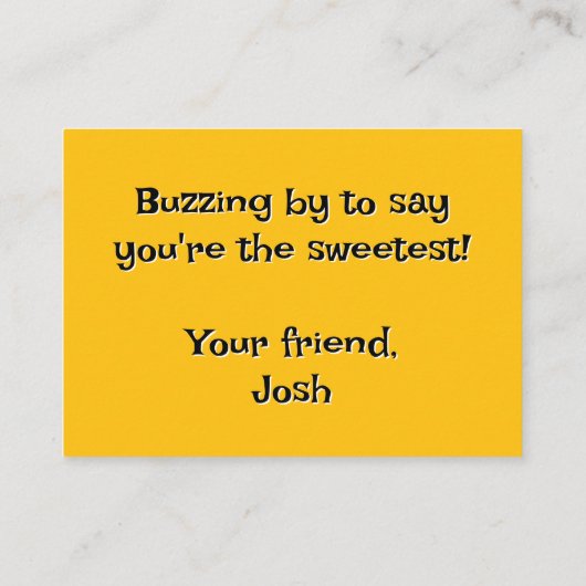 Yellow Classroom Bee My Valentijn Kaart (Achterkant)