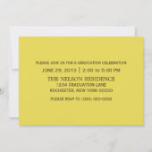 Yellow Classy Keys Afstuderen Invitation Kaart (Achterkant)