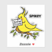 Yellow Cockatiel Parrot Gimme Treats Sticker (Vel)