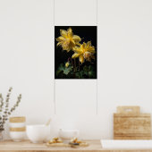 Yellow Columbine Flowers Art Print Poster (Keuken)