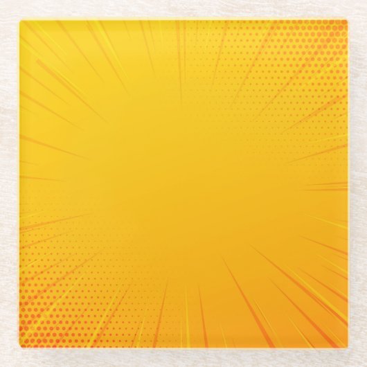 Yellow Comic Zoom Lines Onderzetter (Voorkant)