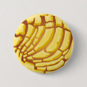 Yellow Concha Pan Dulce Mexican Bread Graphic Ronde Button 5,7 Cm (Voorkant)