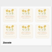 Yellow Cone Flower Custom Book Bord Vierkante Sticker (Vel)