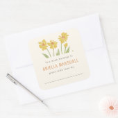 Yellow Cone Flower Custom Book Bord Vierkante Sticker (Envelop)