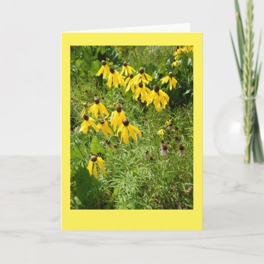 Yellow Coneflower II Blank Note Card Kaart (Voorkant)