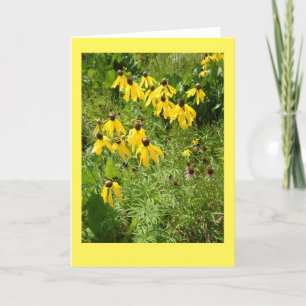 Yellow Coneflower II Blank Note Card Kaart