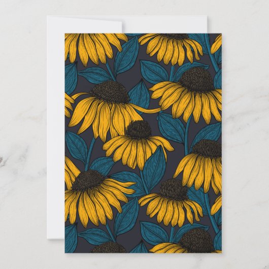 Yellow coneflowers on dark blue (Voorkant)