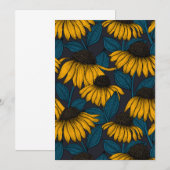 Yellow coneflowers on dark blue (Voorkant / Achterkant)