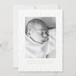 Yellow Confetti Baby Birth Announcement Photo Card Aankondiging