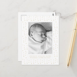 Yellow Confetti Baby Birth Announcement Postcard Briefkaart