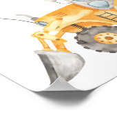 Yellow Construction Birthday Welcome Sign. Poster (Hoek)