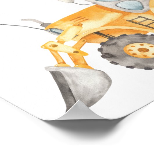 Yellow Construction Birthday Welcome Sign. Poster (Hoek)