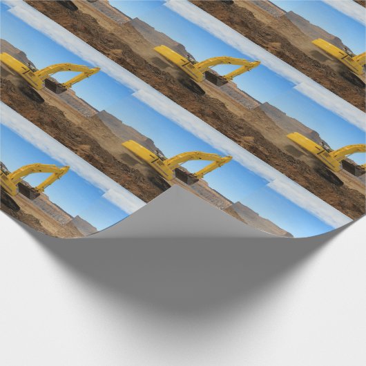 Yellow Construction Excavator Cadeaupapier (Hoek)
