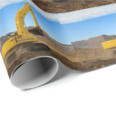 Yellow Construction Excavator Cadeaupapier (Rol Hoek)