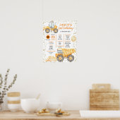 Yellow Construction Truck First Birthday Sign Poster (Keuken)