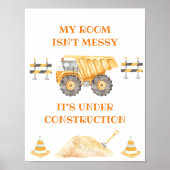 Yellow Construction Truck Sign Poster (Voorkant)