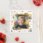 Yellow Construction Trucks Boy Birthday Photo  Servet (Insitu)
