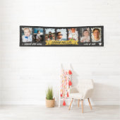 Yellow Cool Chalkboard Milestone Foto's Afstuderen Spandoek (Insitu)