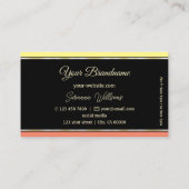 Yellow Coral Borders op zwart Professioneel Stijlv Visitekaartje (Achterkant)