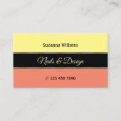 Yellow Coral Borders op zwart Professioneel Stijlv Visitekaartje (Voorkant)