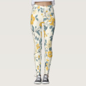Yellow Cottage Floral Leggings (Voorkant)