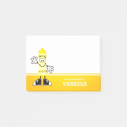 Yellow Crayon gepersonaliseerd Post-it® Notes (Voorkant)
