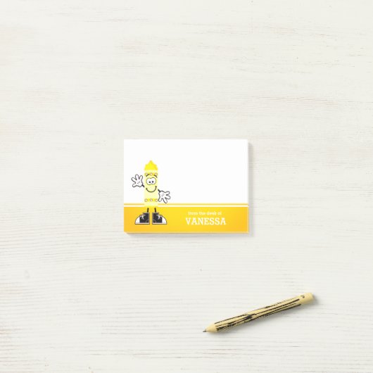 Yellow Crayon gepersonaliseerd Post-it® Notes (Op bureau)