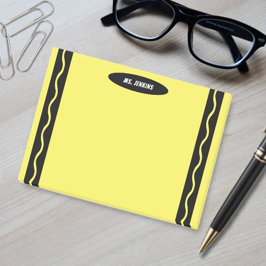 Yellow Crayon Teacher School Student Classroom Post-it® Notes