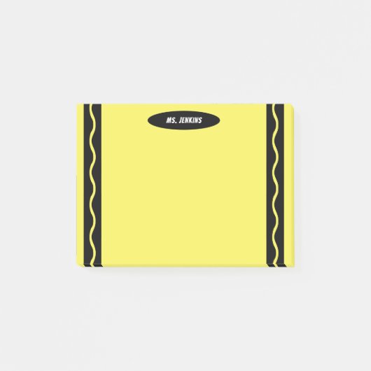 Yellow Crayon Teacher School Student Classroom Post-it® Notes (Voorkant)