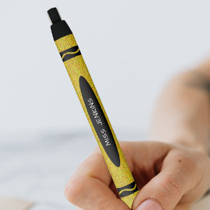Yellow Crayon Teacher Zwarte Inkt Pen