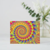 Yellow Crazy Fractal Briefkaart (Staand voorkant)