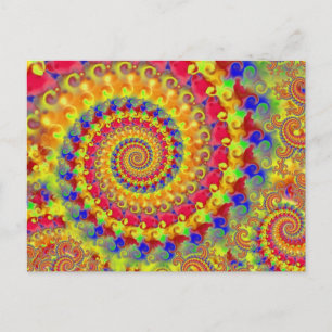 Yellow Crazy Fractal Briefkaart