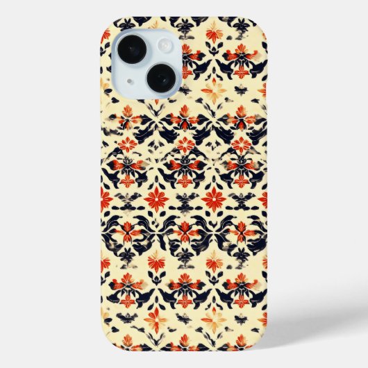 Yellow Cream Folk Pattern Case-Mate iPhone Case (Achterkant)