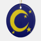 Yellow Crescent Moon Blue Night Sky Star Astronomi Keramisch Ornament (Links)